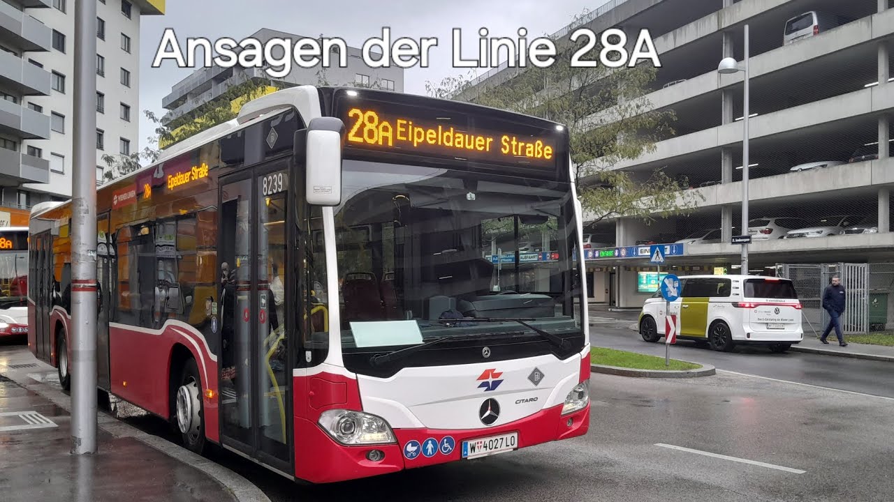 Ansagen der Linie 28A | Breitenlee, Schule – Eipeldauer Straße
