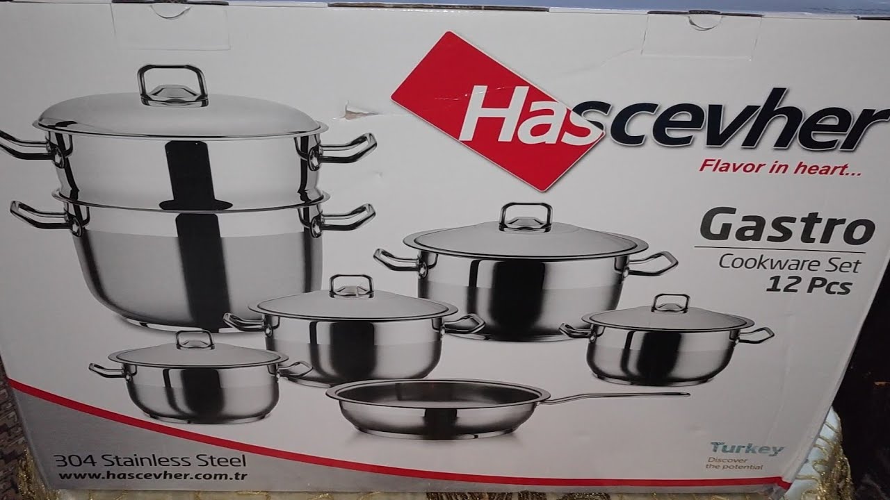 حلل استانلس Hascevher التركي ريفيو عن أهم طقم في جهاز العروسة وسعره ومميزاته وكل التفاصيل