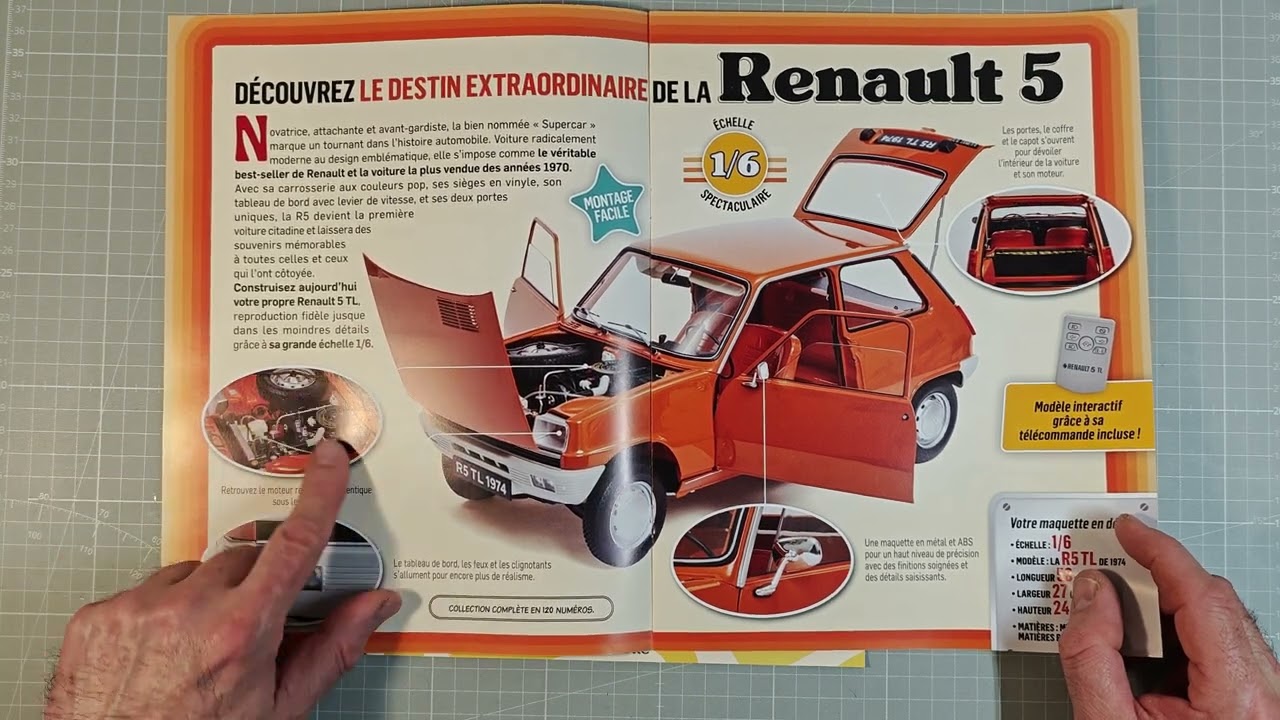 Montez la Renault 5 TL à l'échelle 1/6eme Test Hachette collections présentation du n°1