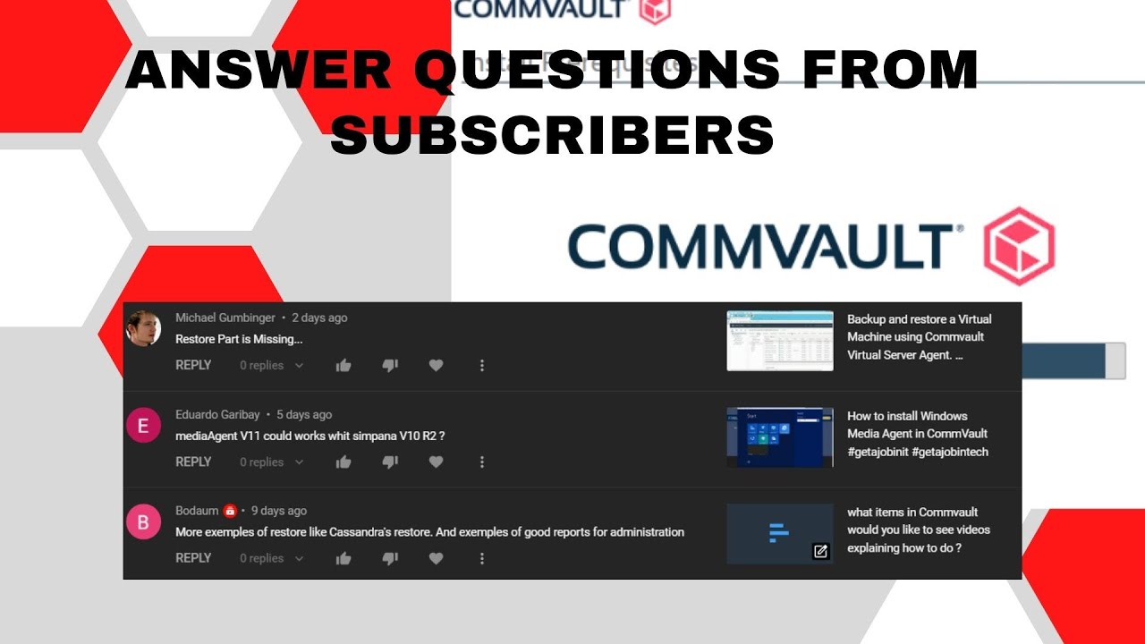 COMMvault answer questions from subscribers
