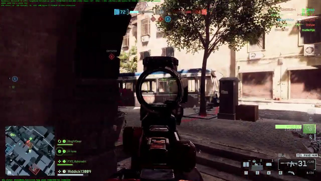 Battlfield 6 Siège du Caire team deathmatch 7900 XTX Nitro+ / 7950x3D High settings/ native