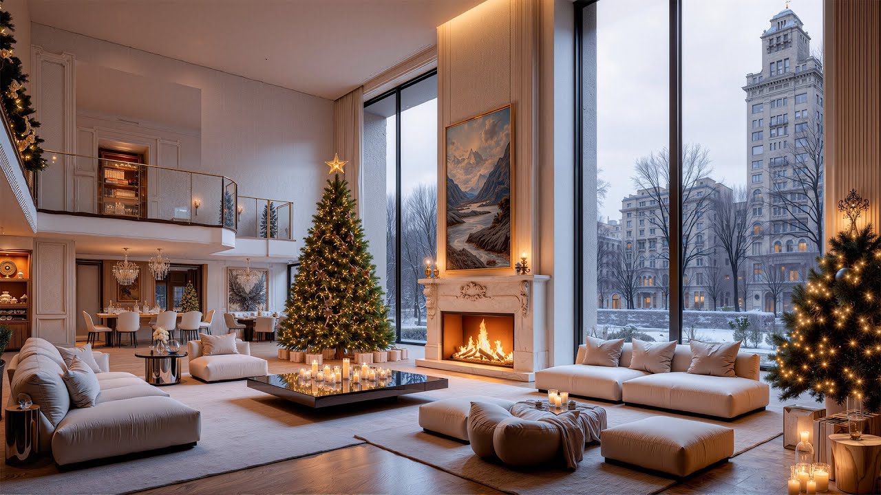 Sweet Jazz And A Cozy Fireplace In Paris - Relaxing Jazz And A Peaceful Christmas Atmosphere
