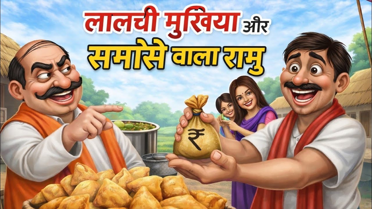 लालची मुखिया और समौसे वाला रामु ||Hindi kahani| Moral story|Cartoon kahaniyan||