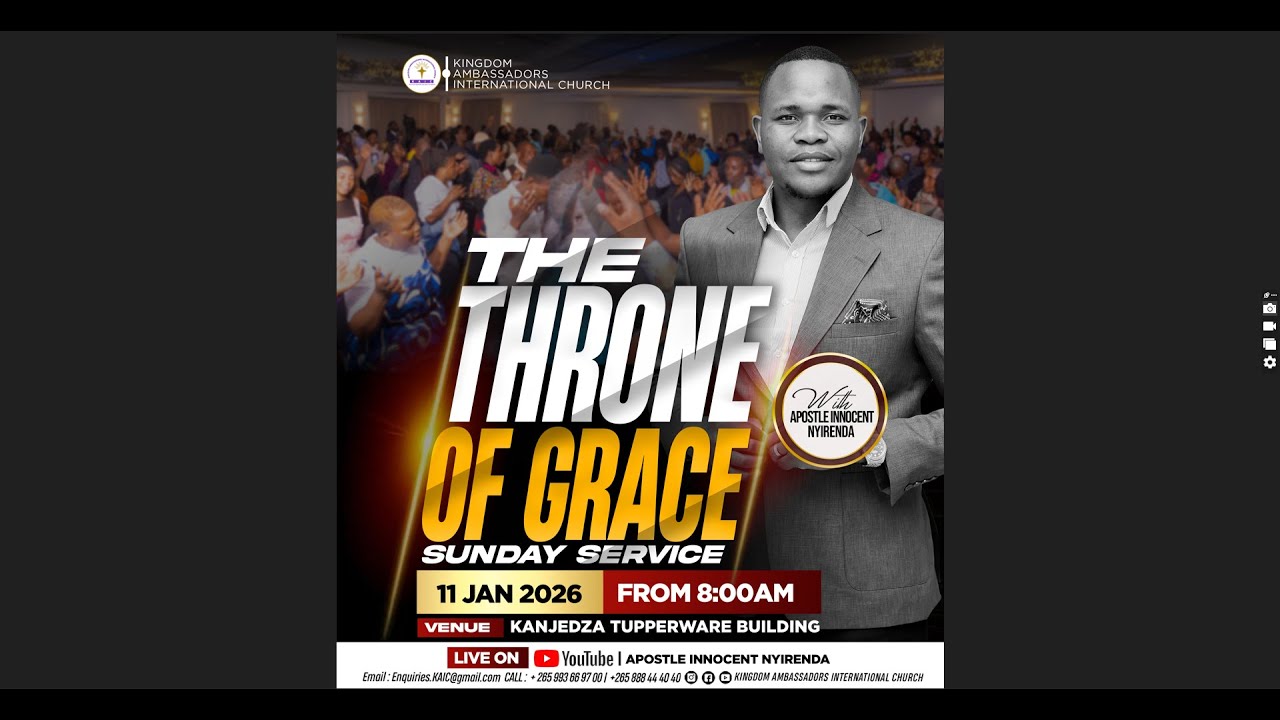 THE THRONE OF GRACE SUNDAY SERVICE  || MINISTERIN || Apostle Innocent Nyirenda