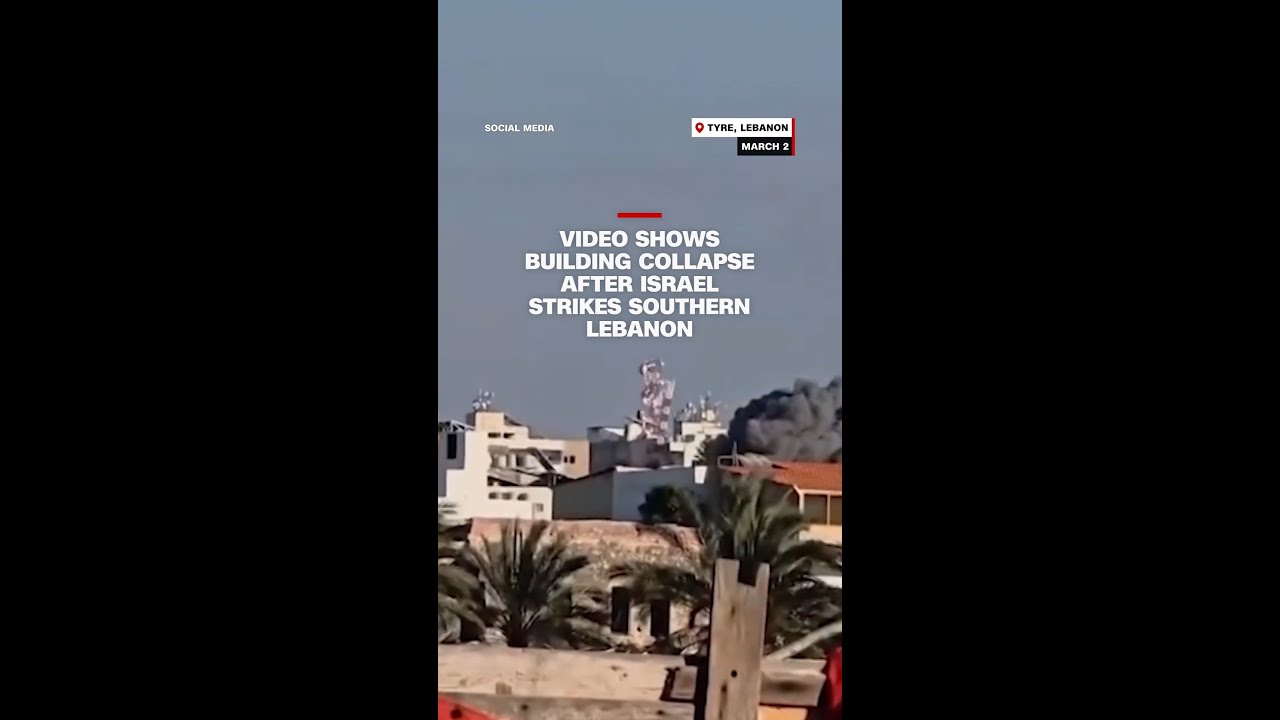Video shows building collapse after Israel strikes southern Lebanon