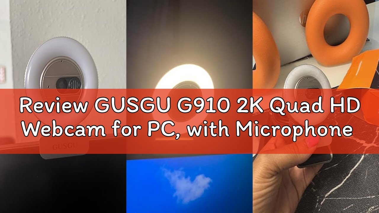 Review GUSGU G910 2K Quad HD Webcam for PC, with Microphone & Light & Privacy Cover, Web Camera for