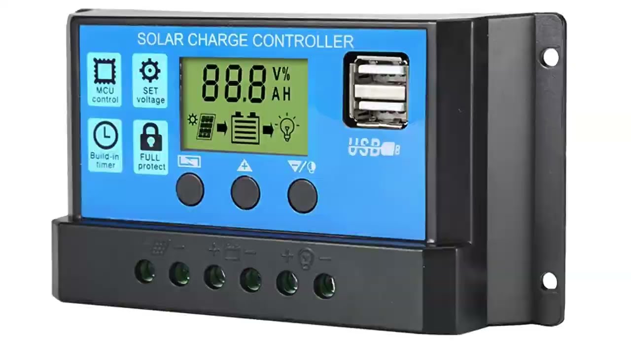 Controler incarcare solara 20A , pentru Panou Fotovoltaic, 12V-24V, 2 x USB, display LCD, DALIMAG.ro