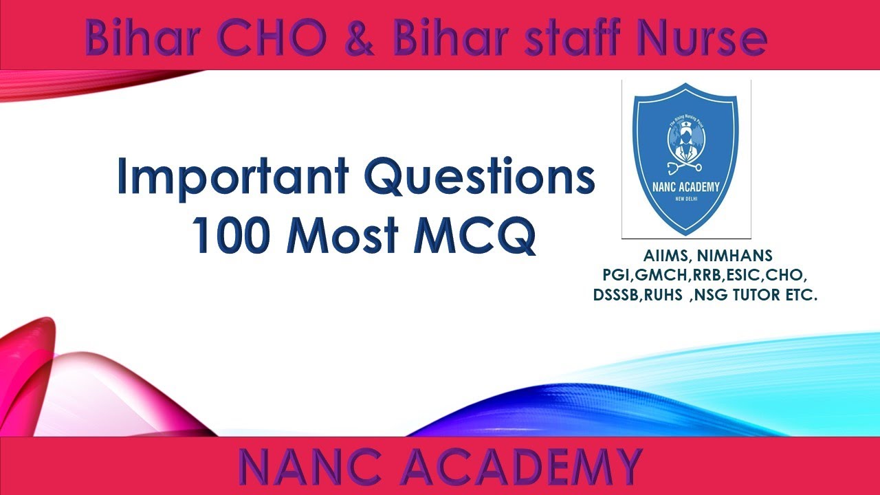 #AIIMS_NORCET#NURSING_OFFICER_EXAM #Community_Health_Nursing_Important #MCQ | #CHO_Exam#ESIC2021