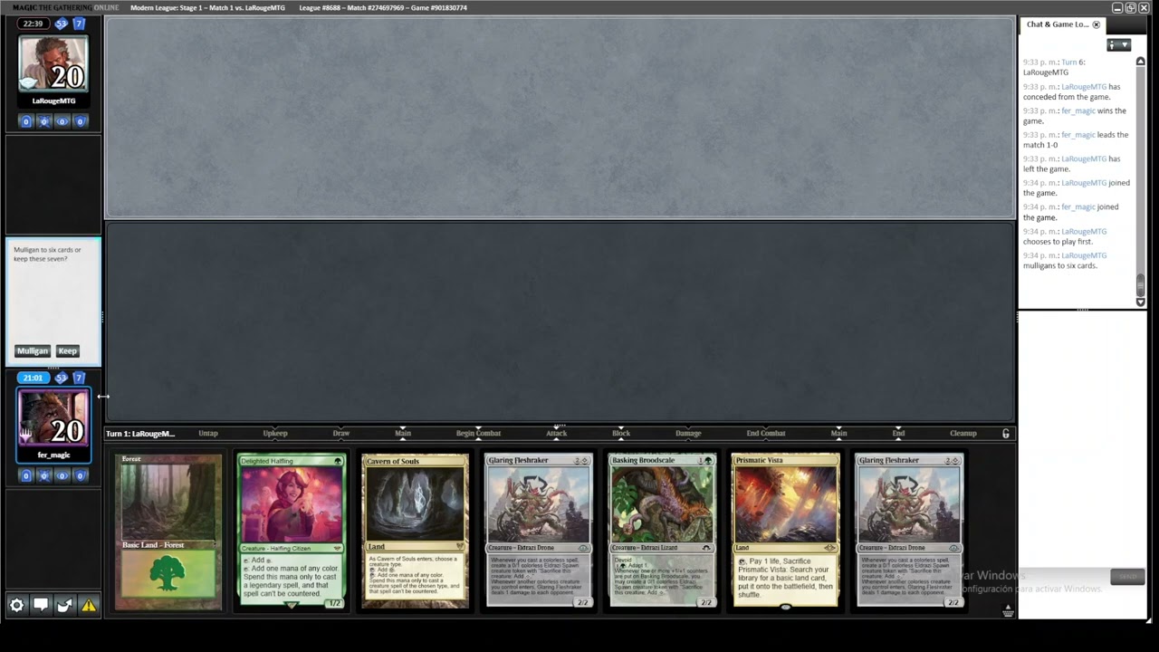 Modern - Mono-Green Basking Broodscale vs UB Oculus - League 22-dec-2024 - Round 1