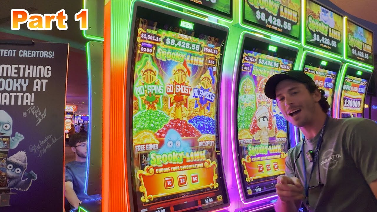Let's Win Big On The New Spooky Link Slot Machine At Coushatta Casino Resort! *PART 1*