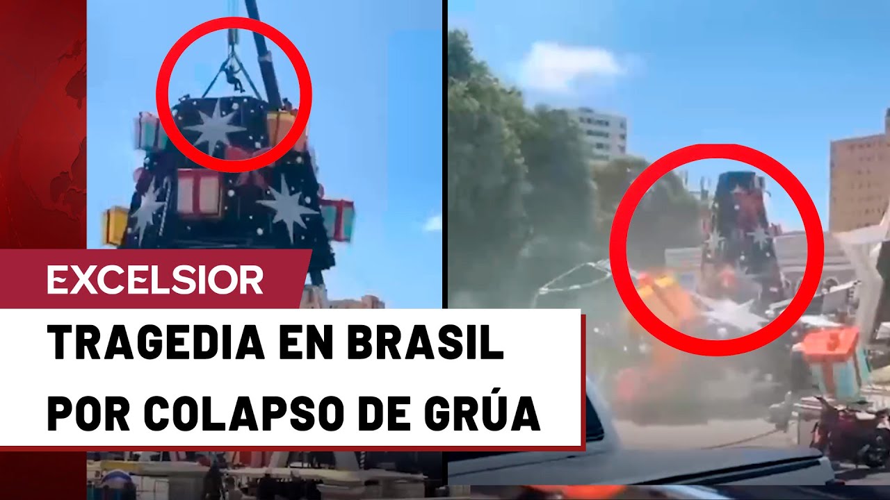 Colapso de gr&uacute;a en Brasil deja un trabajador muerto y otro herido