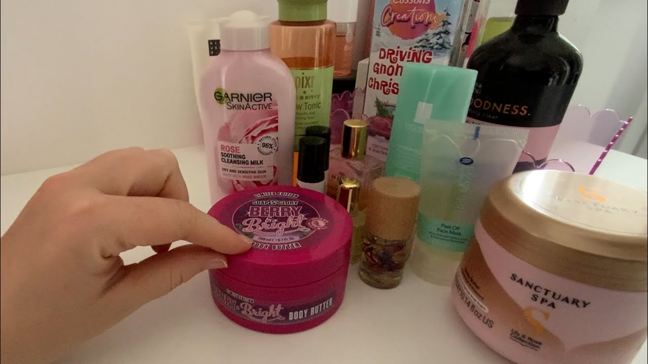 ASMR |Soft Spoken Ramble Going Through my Beauty Products