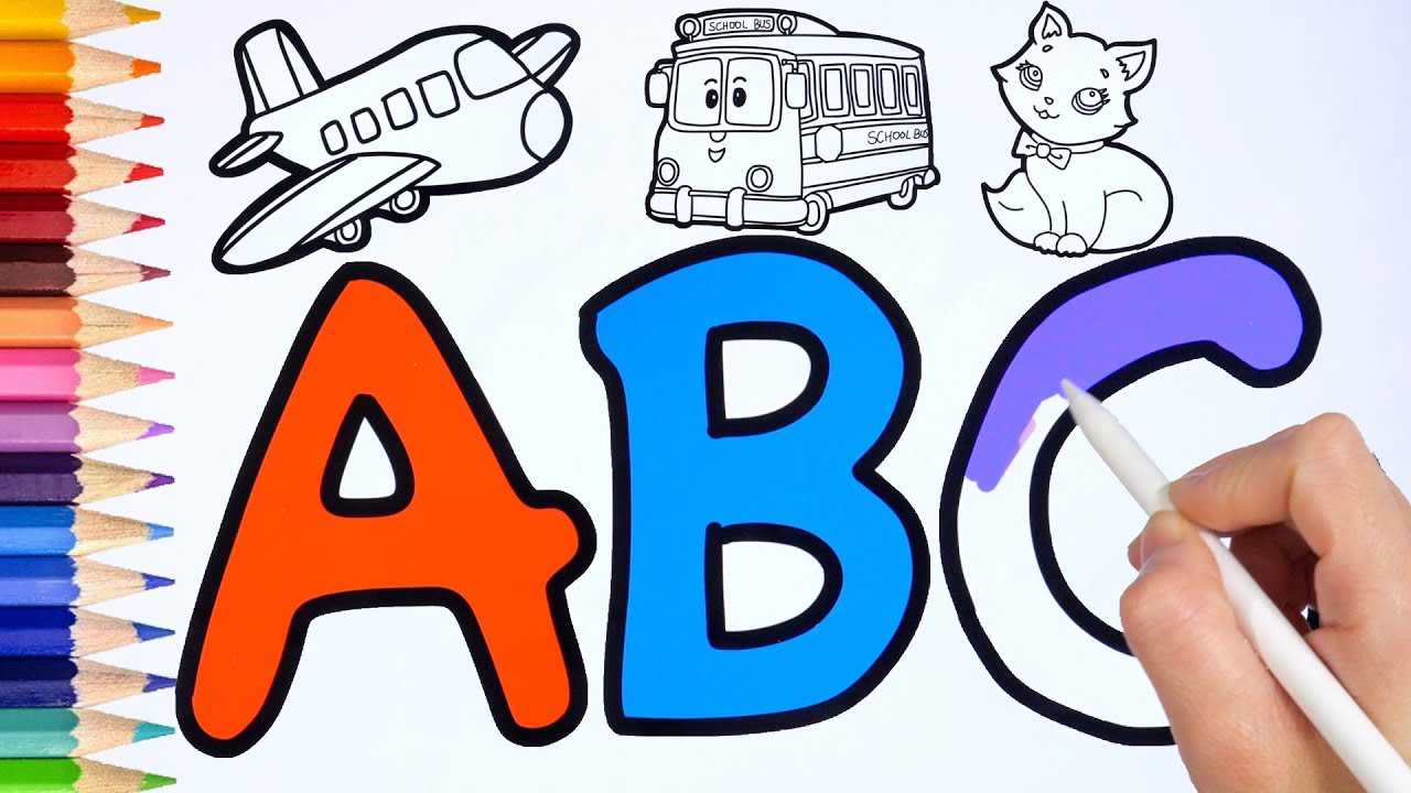 유아미술 아동미술 알파벳 ABC Alphabet  색칠하며 배우기 유아 그리기 놀이 유아영어 색깔배우기 색칠놀이 색칠공부 무료도안  - 심플컬러 SimpleColor