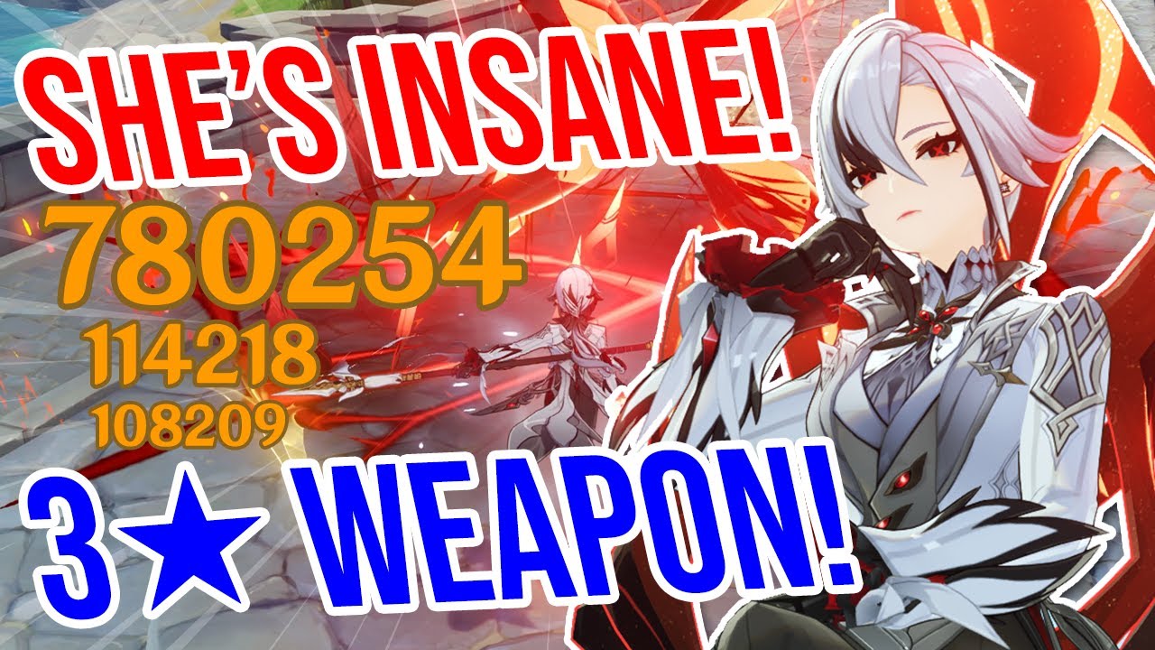 C0 Arlecchino ВСЕ ЕЩЕ БЕЗУМЕН! 3★ Демонстрация оружия! Genshin Impact
