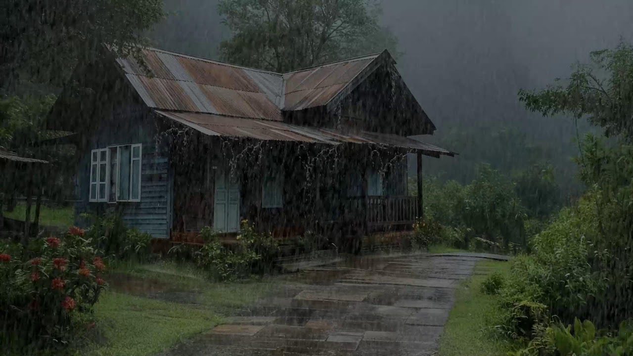 Relaxing rainfall balancing mood easing tension and guiding natural recovery at night