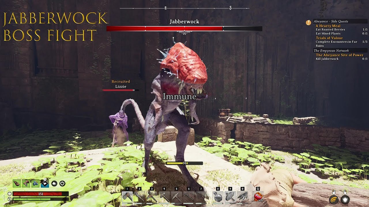 Nightingale Realms Rebuilt Jabberwolk boss fight