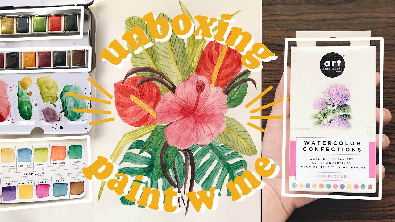 🎨🖌️ Trying out Art Philosophy Watercolor Confections in TROPICALS  🌺🍃