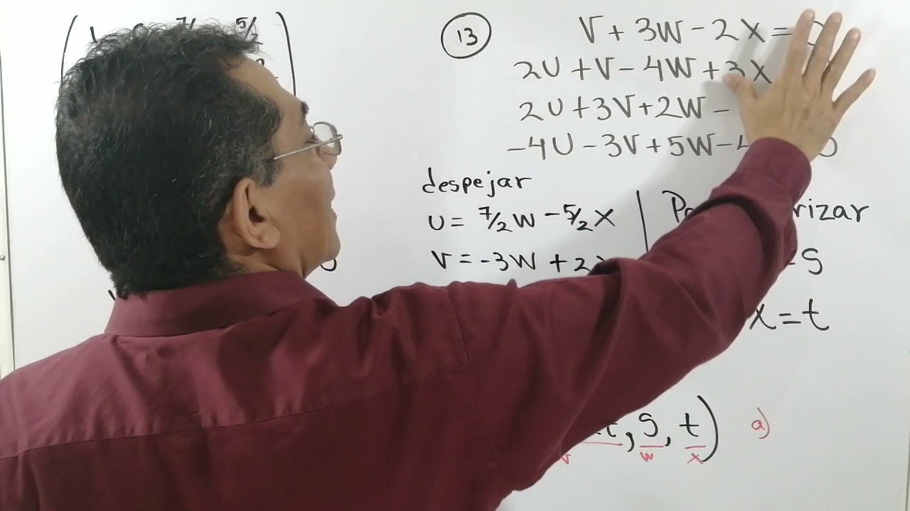 BASE Y DIMENSIÓN PARA UN SISTEMAS DE ECUACIONES HOMOGÉNEAS. ÁLGEBRA LINEAL.