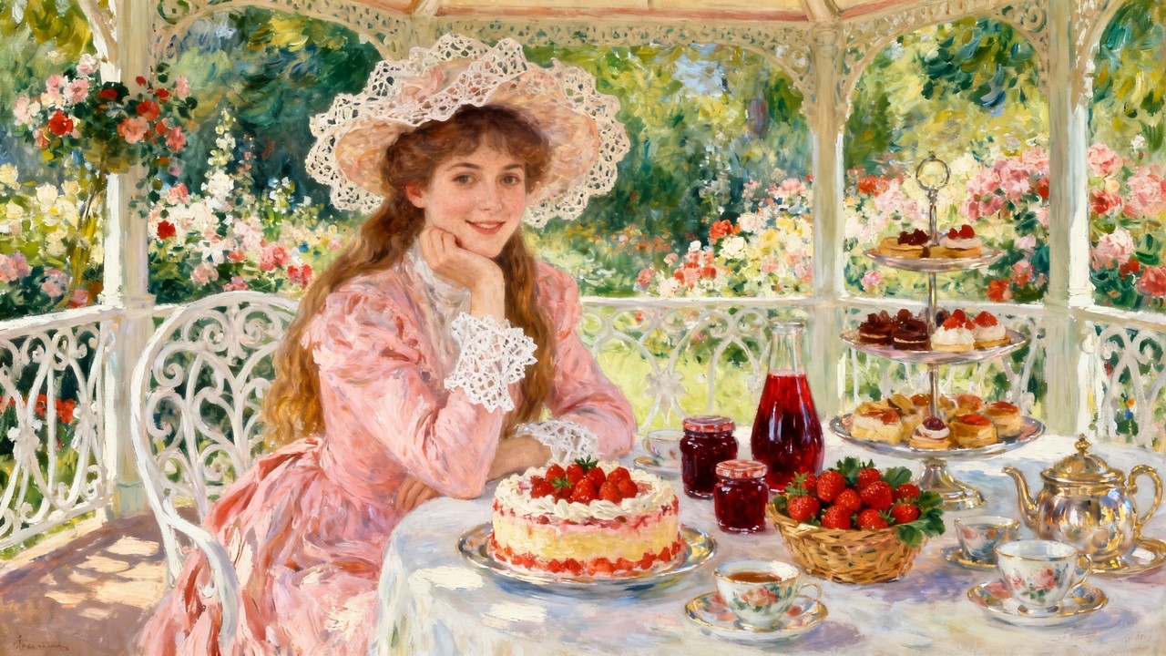 Visual Poems | Monet ASMR |A Day with Strawberries 🍓 Cooking （(4K）