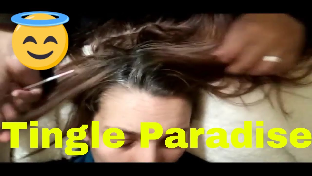 ASMR Real Person- Parting hair with a brush