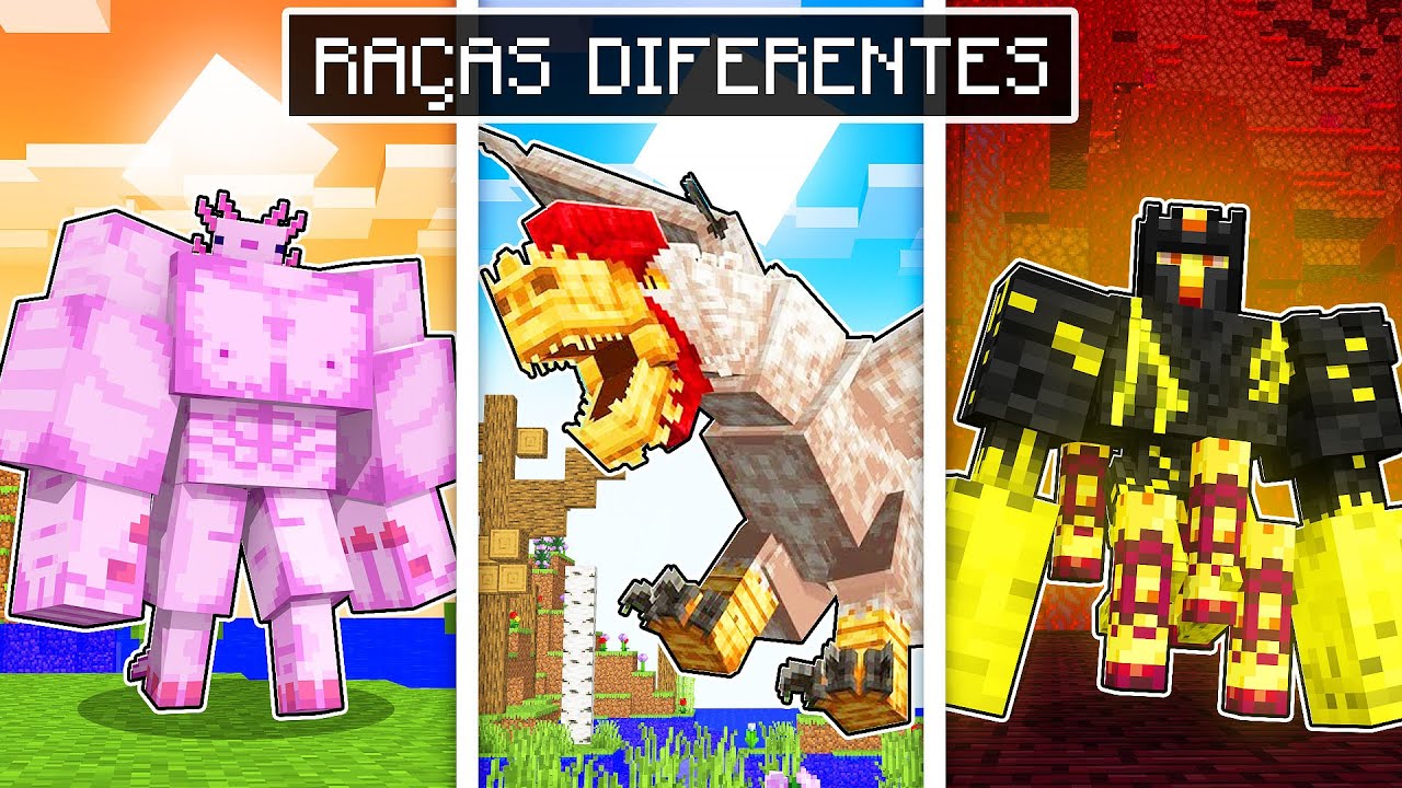 MINECRAFT... MAS TEMOS RAÇAS DIFERENTES!!🌸🐔🔥