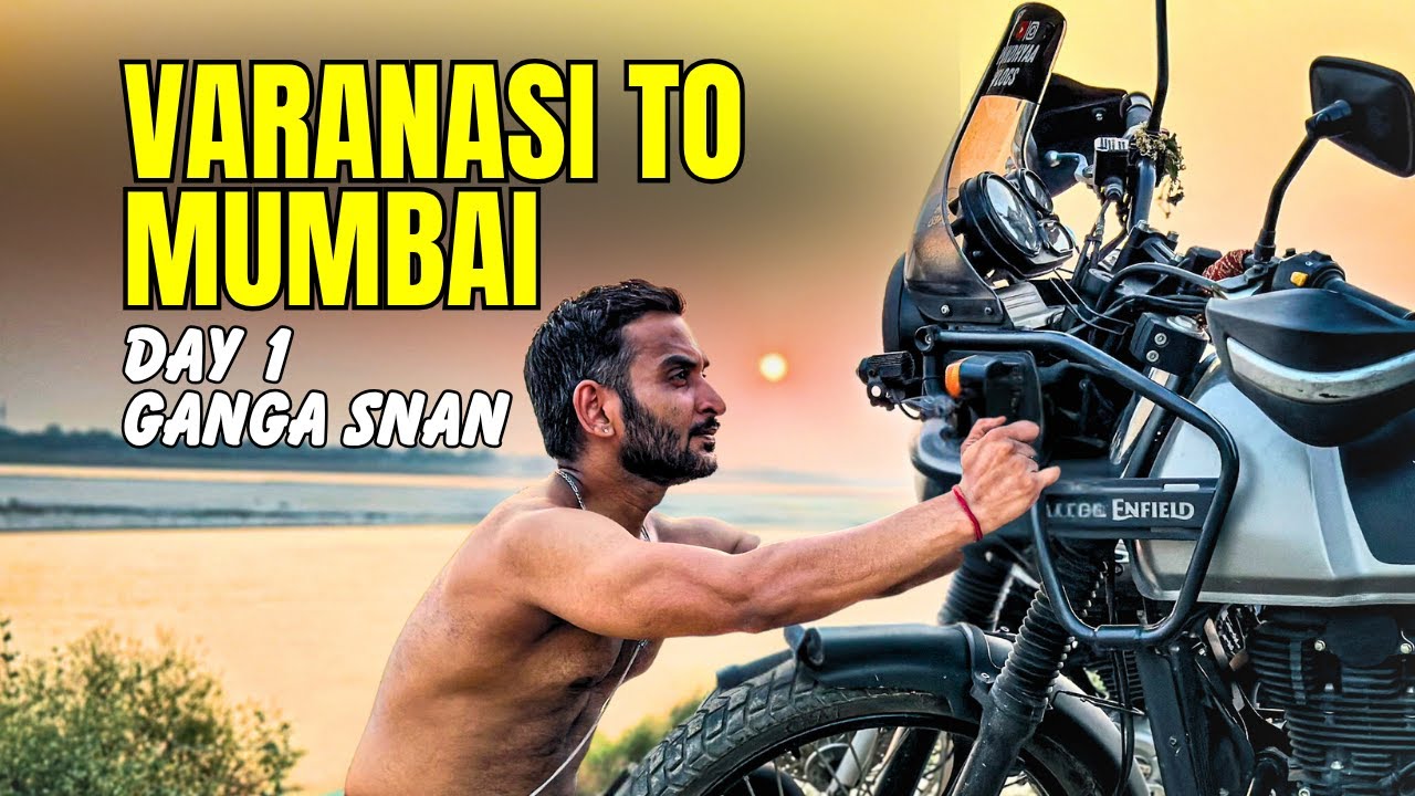 VARANASI to MUMBAI Bike Ride Day 1 | Ganga Snan Prayagraj and Varanasi | Vindhyaa Vlogs