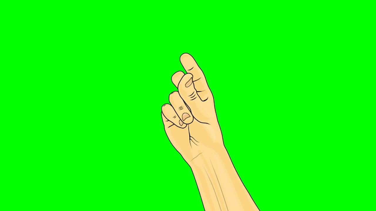 Animated Finger Snap (front or palm side view) ~ Green Screen