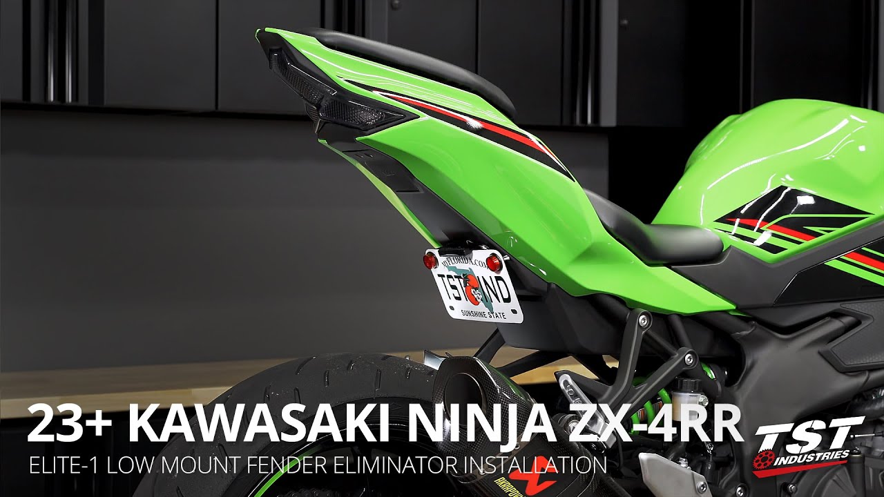 Как установить низкорасположенный элиминатор крыла на Kawasaki ZX-4RR 2023+ от TST Industries