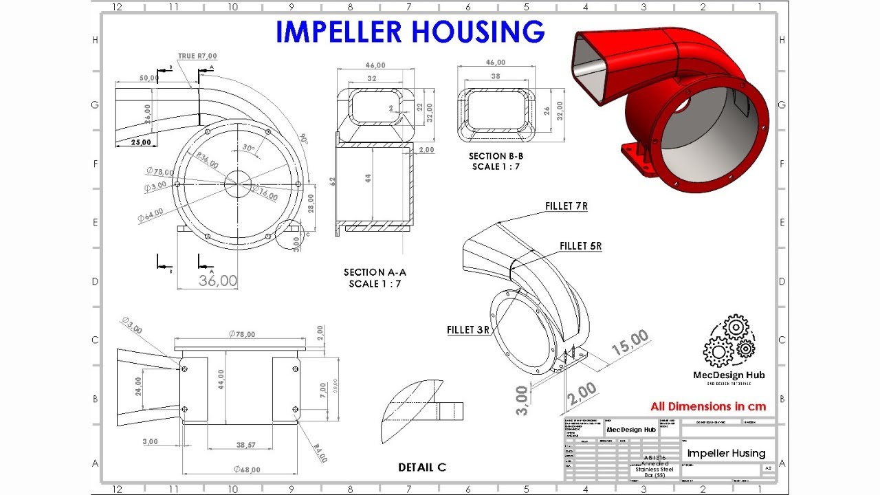 SolidWorks Tutorial: Modeling an Impeller Housing