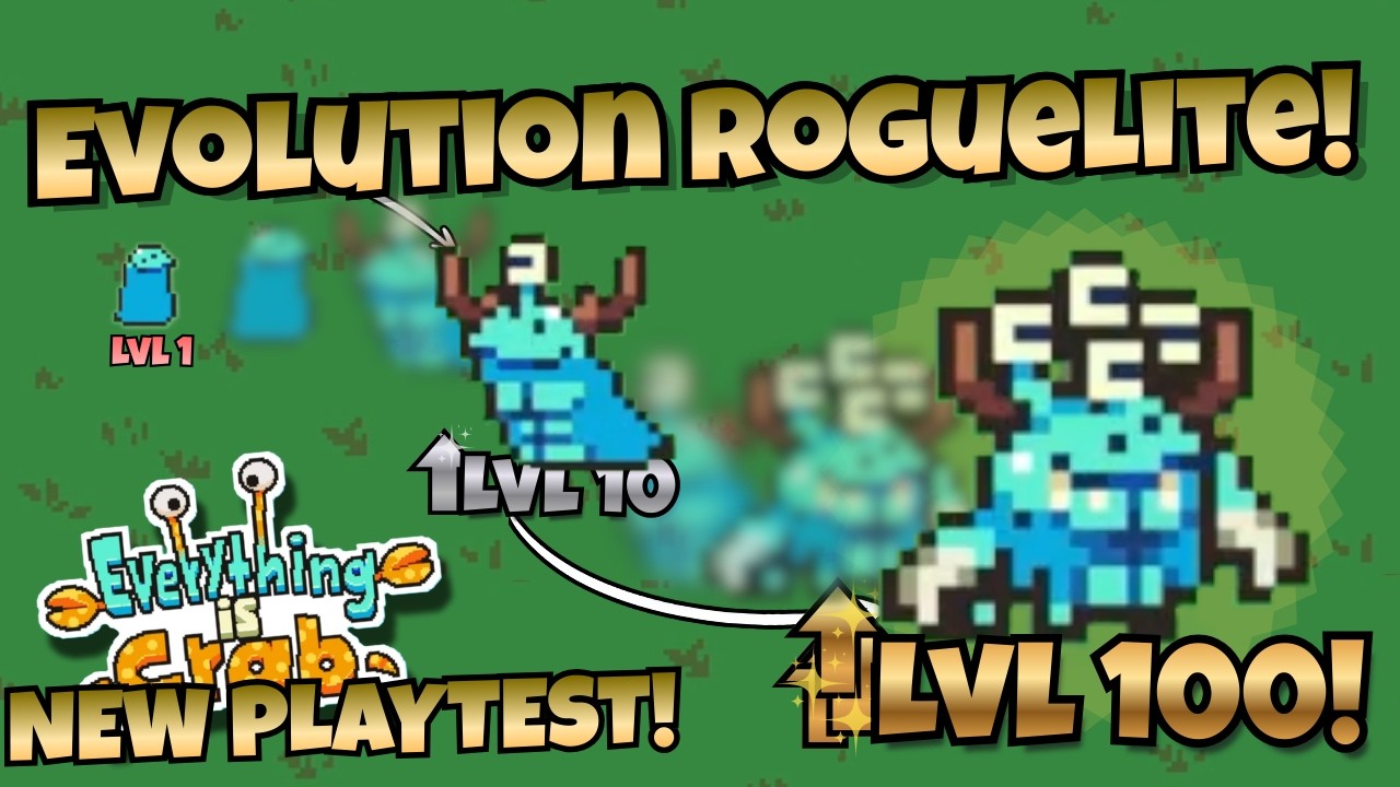 Evolving into a 6 Eyed Monster in 3rd Playtest! in Everything is Crab! | #harbingeriv #roguelike