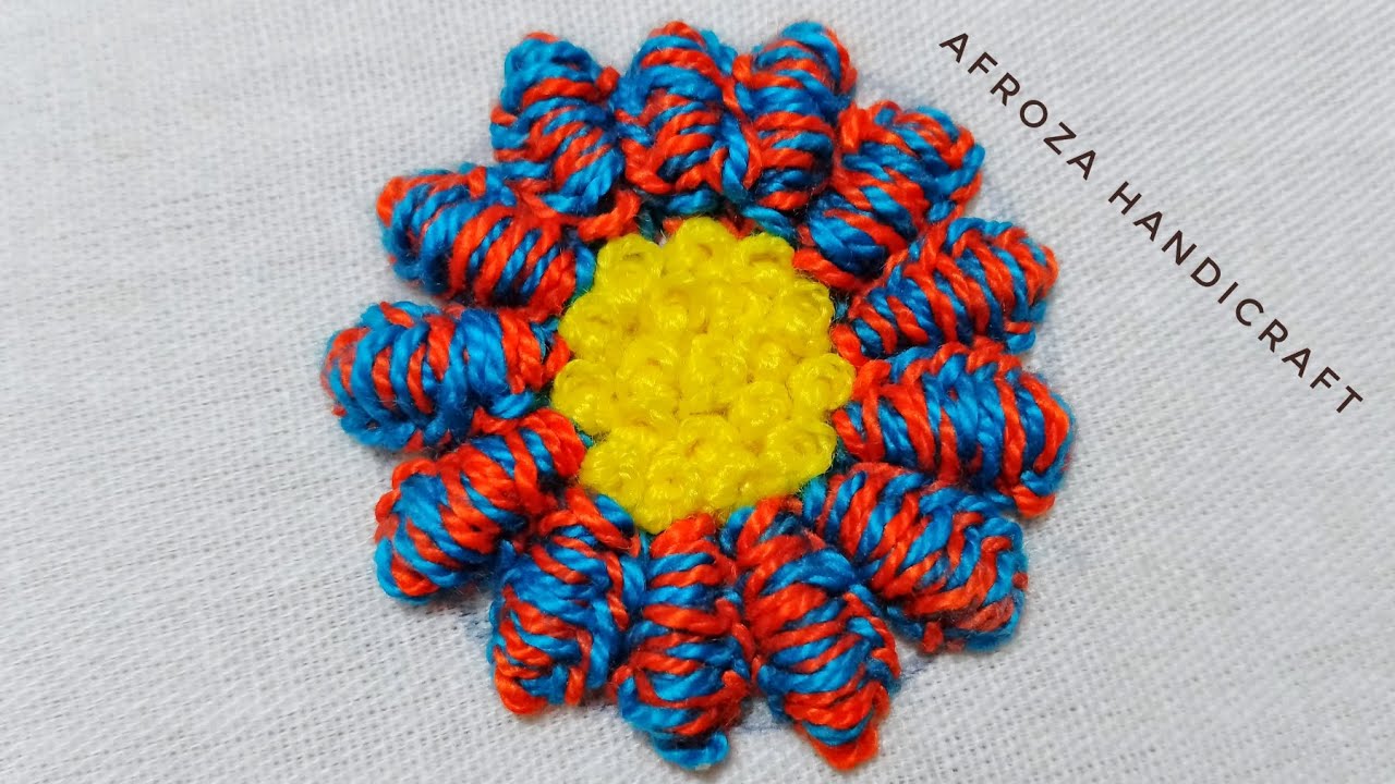 🪡🧵🌼Flower Making Tricks Using Needle and Cotton buds, Double cast on stitch,Hand Embroidery tutorial