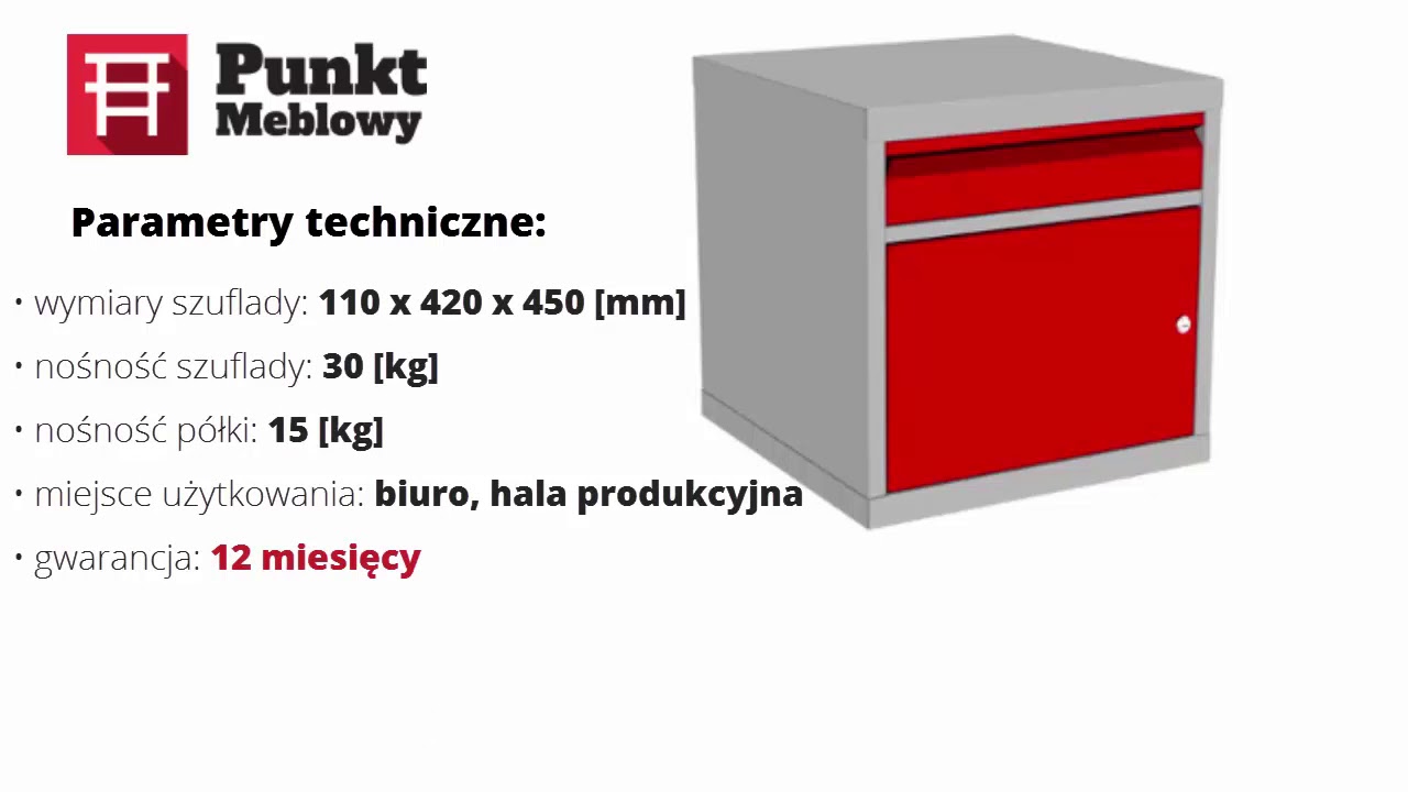 Metalowa szafka warsztatowa z szufladą i drzwiczkami producenta RA Construction