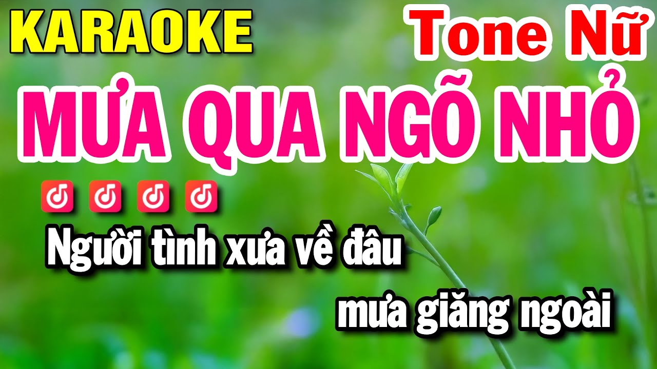 Karaoke Mưa Qua Ngõ Nhỏ - Tone Nữ Nhạc Sống | Beat Huỳnh Lê