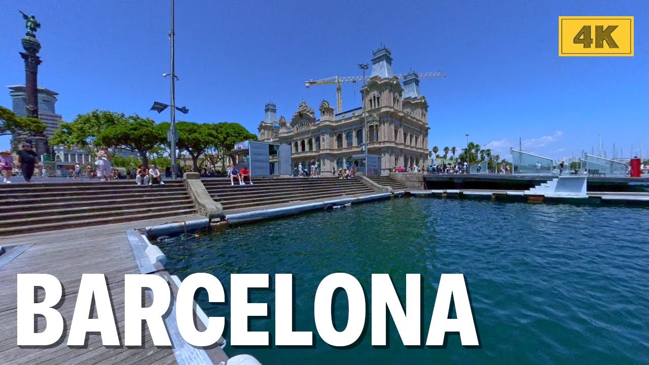 Barcelona's Waterfront (4K Marina Walking Tour)