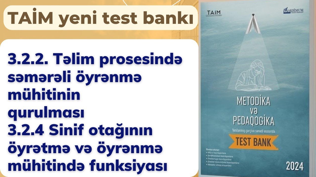 3.2.2. Təlim prosesində səmərəli öyrənmə mühitinin qurulması | Kurikulum | Nəsirli Sənan