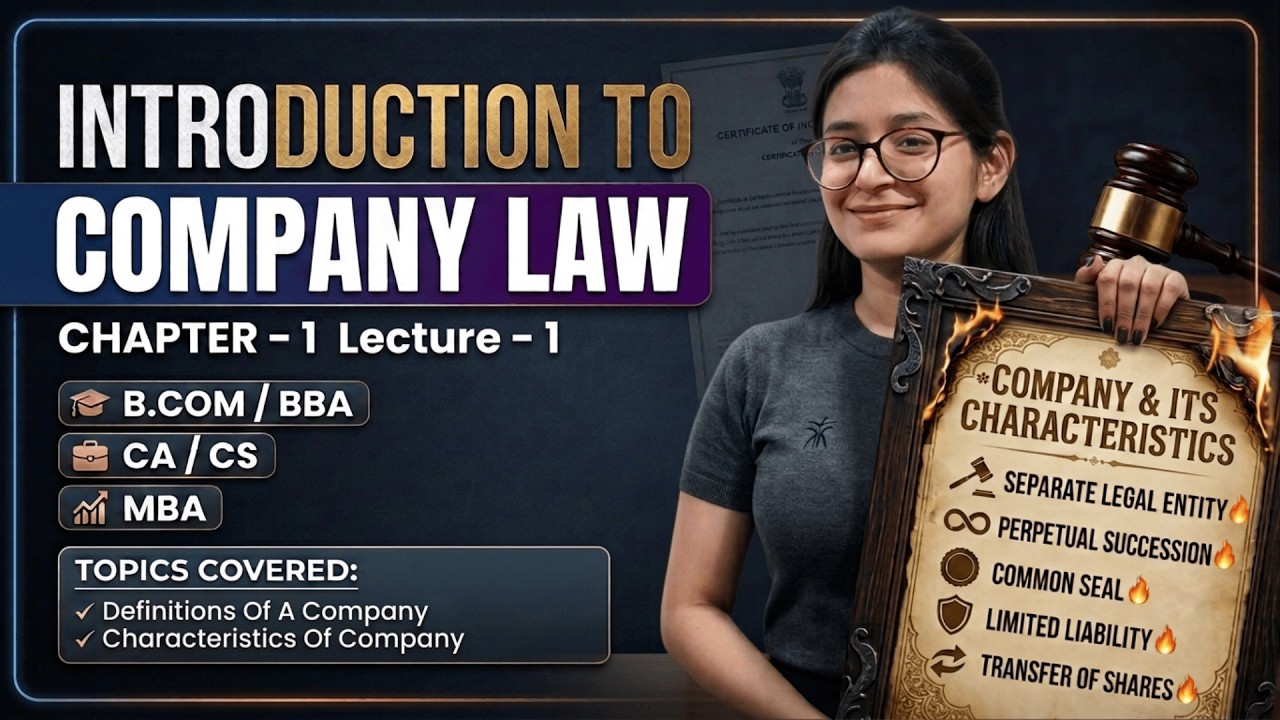 Introduction To Company & Its Characteristics | Imp. Case Laws | Company Law | Lec-1 | B.Com/BBA/MBA