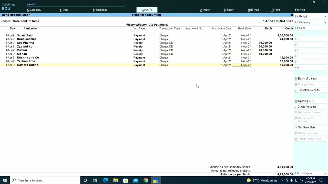 How To Reset Bank Reconciliation Data In Tally Prime | Accounts Samadhaan