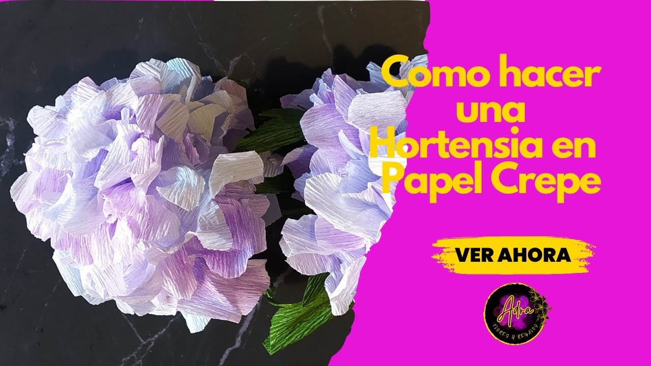 Hortensia de papel crepé súper abundante y realista💥​🏵️