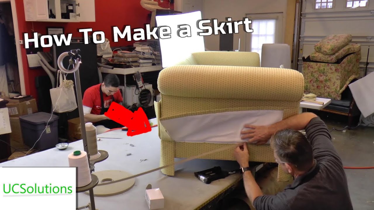 Making a Skirt for a Couch or Chair - How to Reupholster a Sofa | Episode 6