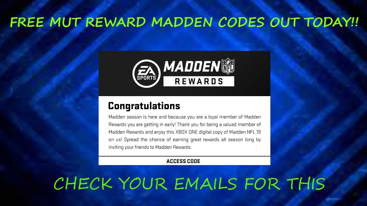 Madden 19 MUT Rewards Are Being Sent Out Today Check Your Email For A Free Copy Of Madden 19