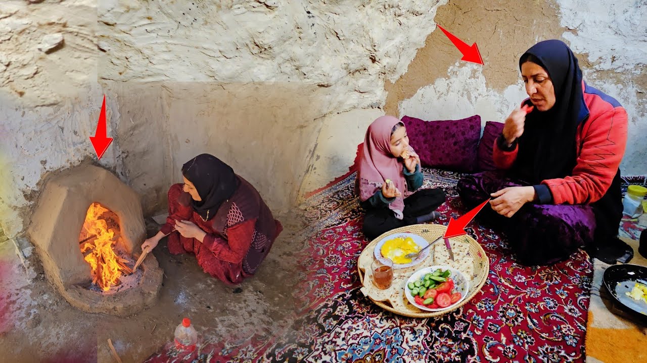 Cold winter days, Farideh's relentless perseverance to build a fireplace