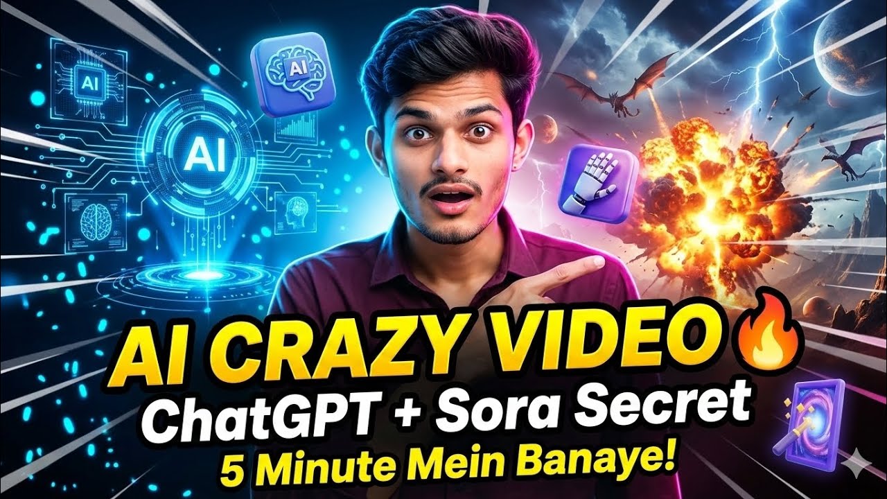अपना Real Face Al Vlog Video कैसे बनाएं | ai video kaise bnaye Tutorial in Hindi Sora + ChatGPT .