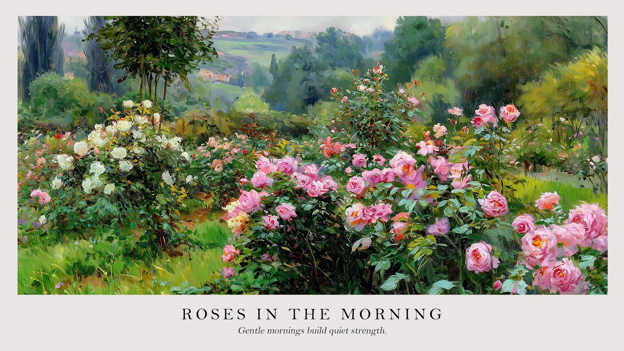 Gentle Morning Piano 🎹 Roses, Calm Music & Slow Living