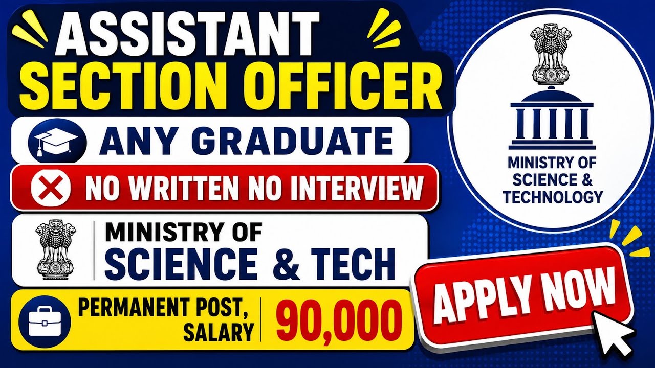 Assistant Section Officer Recruitment 2026 🔥 Any Graduate | No Written, No Interview | Apply Now