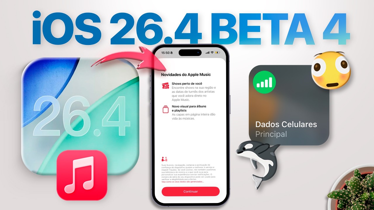 Saiu! 🔥 iOS 26.4 Beta 4: MUDANÇAS no Liquid Glass e NOVOS EMOJIS CHEGARAM!