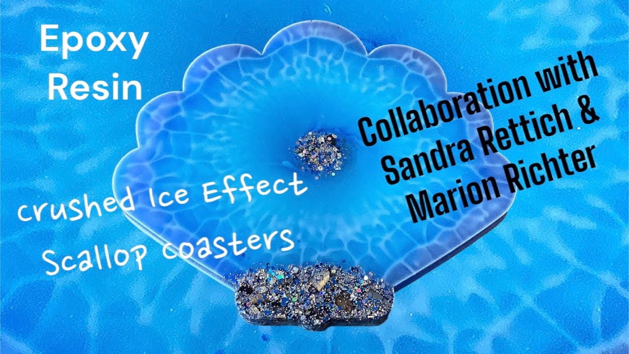 #302 Wow 🤩 Crushed Ice Effect Scallop Coasters/Collab w/ @SandraRettich & @handmademmr  #epoxyresin