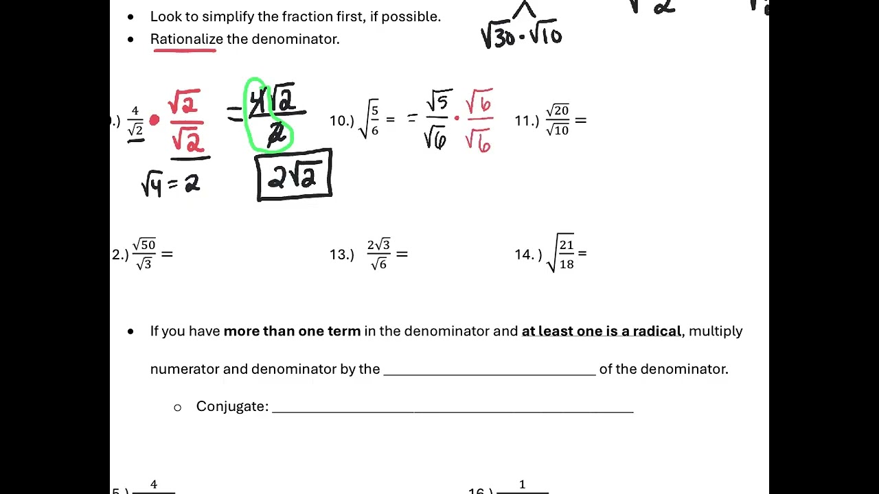 A2 Ch4 Radicals Review Notes
