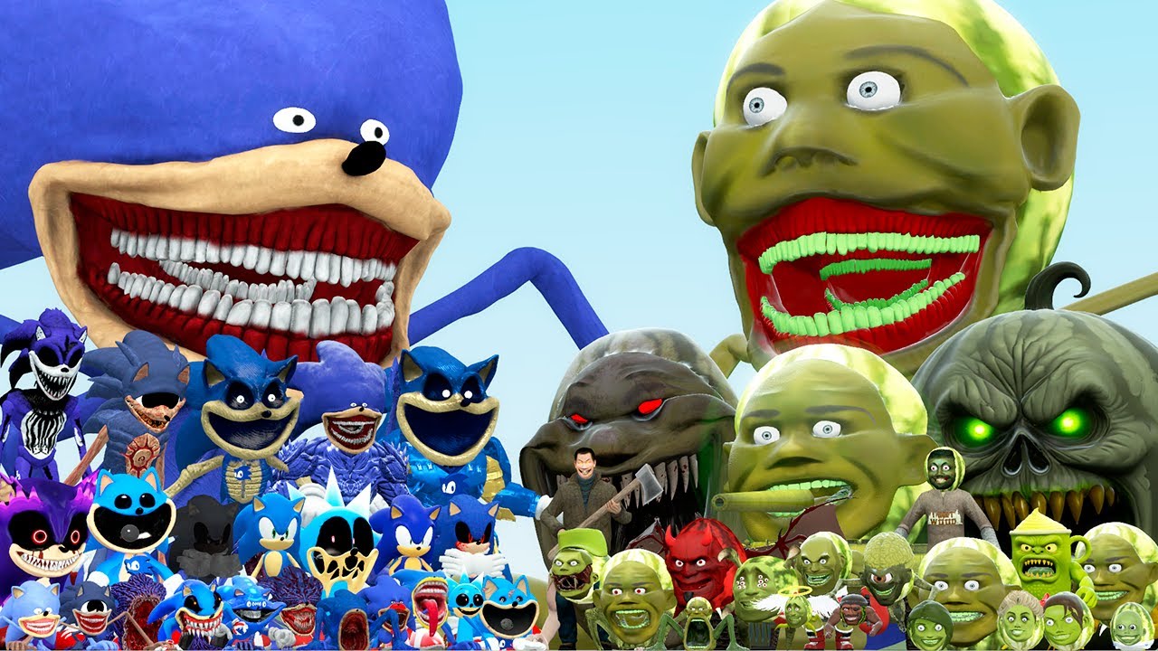ALL SONIC FAMILY VS LIN GANG MELON FAMILY (Garry's Mod)