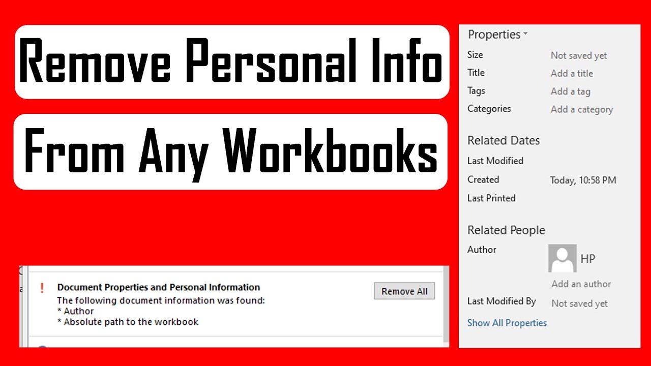 How To Remove Personal Information From A Workbook