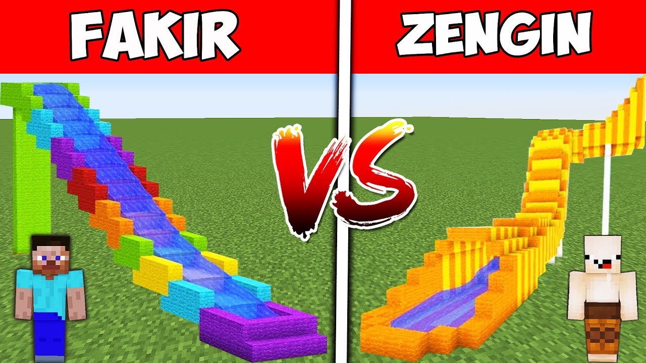 ZENGİN VS FAKİR SU KAYDIRAĞI !! 😱 - Minecraft